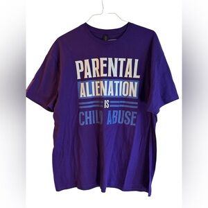 Parental Alienation is Child Abuse SZ 2XL NWT. Gildan Soft style shirt.